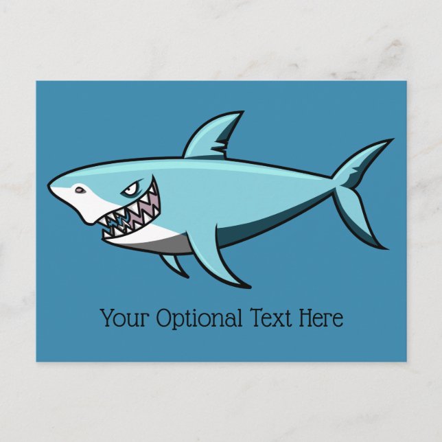 Carte postale texte personnalisé cool Shark (Devant)