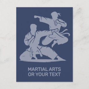 Carte Postale Texte personnalisé et arts martiaux de couleur