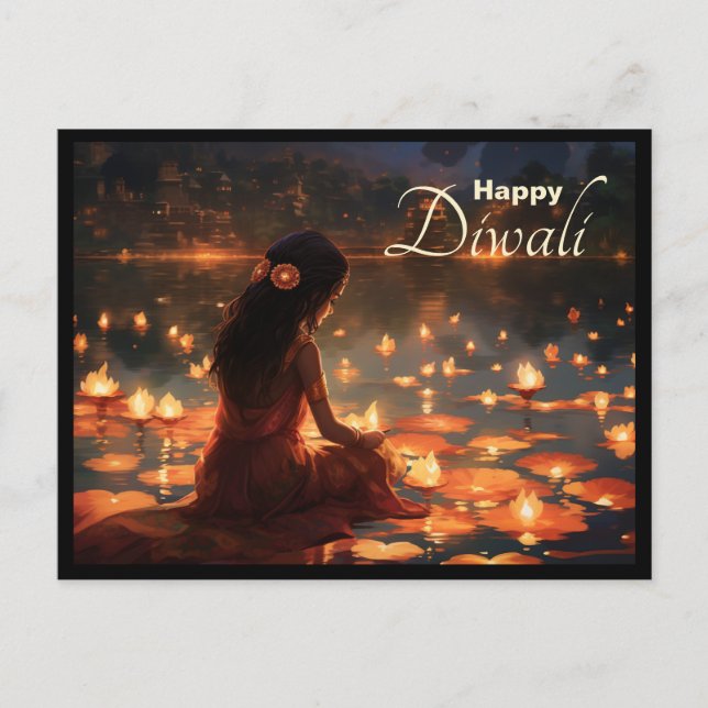 Carte Postale Texte personnalisé 🤩 Happy Diwali (Devant)
