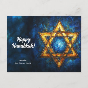 Carte Postale Texte personnalisé Happy Hanoukka ✡️, Star of Davi