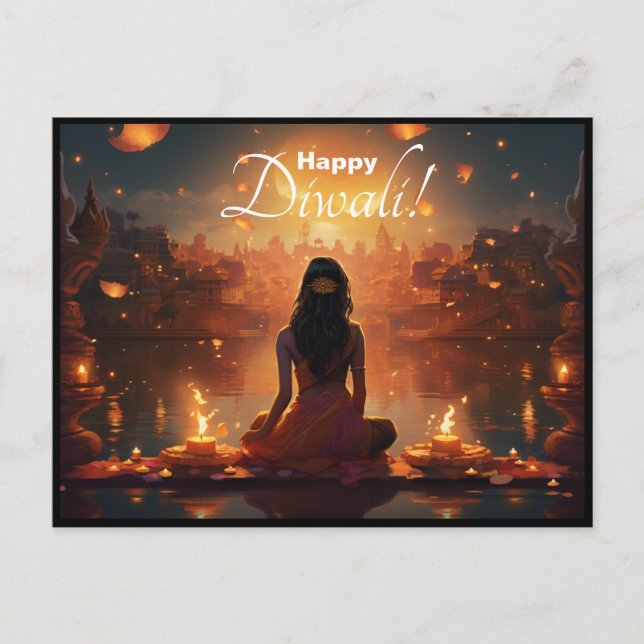 Carte Postale Texte personnalisé 🤩 Joyeux Diwali (Devant)