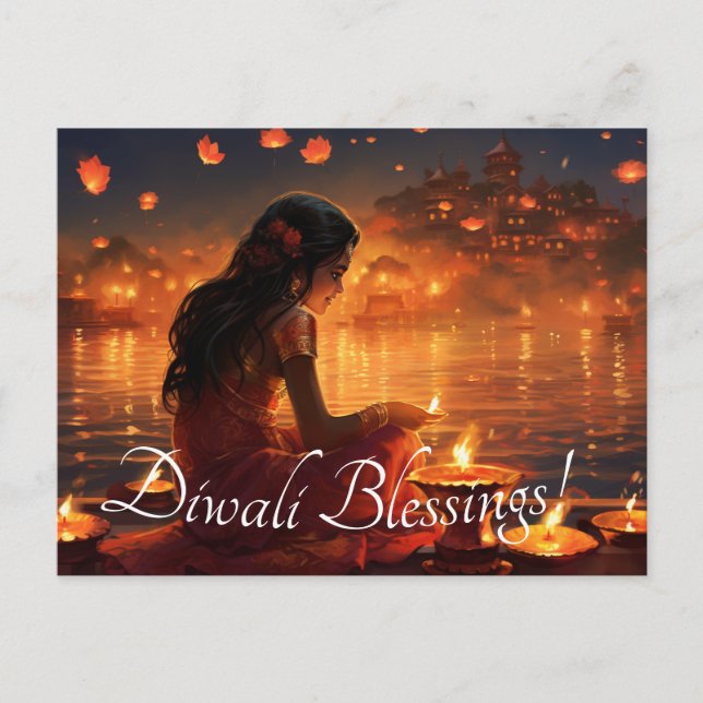 Carte Postale Texte personnalisé 🤩 Joyeux Diwali (Devant)