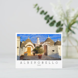Carte Postale Texte personnalisé, magnifique ville d'Alberobello