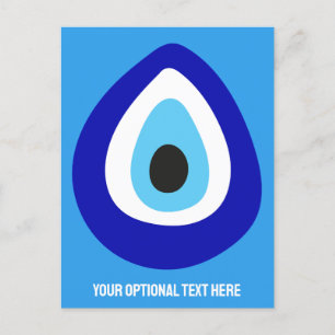 Carte Postale Texte personnalisé Mal Eye Nazar Amulet