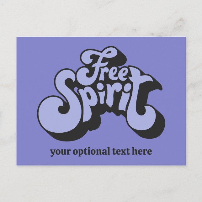 Carte Postale Texte personnalisé Rétro "Esprit libre" (Devant)
