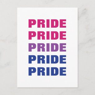 Carte Postale Texte répété personnalisable Fierté bisexuelle LGB