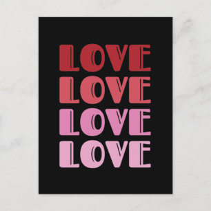 Carte Postale Texte répétitif d'amour Saint-Valentin Je t'aime