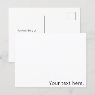 Carte Postale Texte simple et minimaliste modifiable, nom ou aut