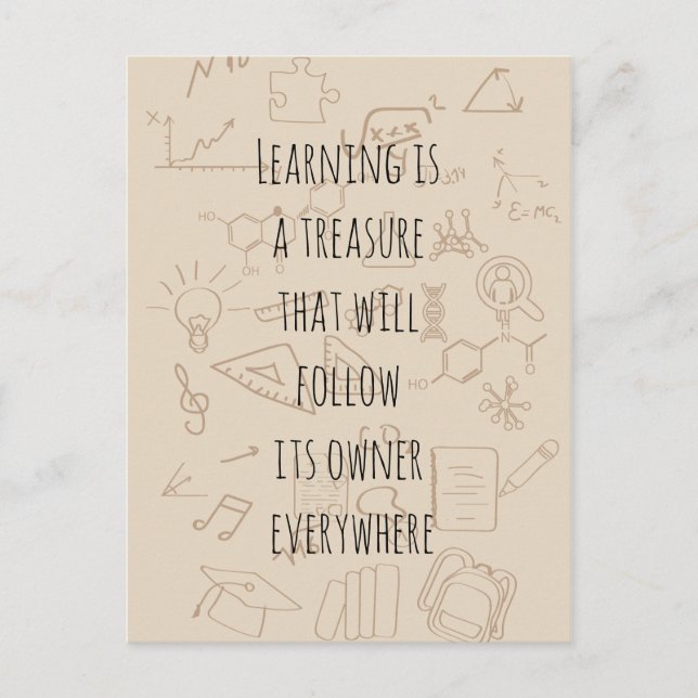 Carte Postale texte sur un arrière - plan scolaire (Devant)