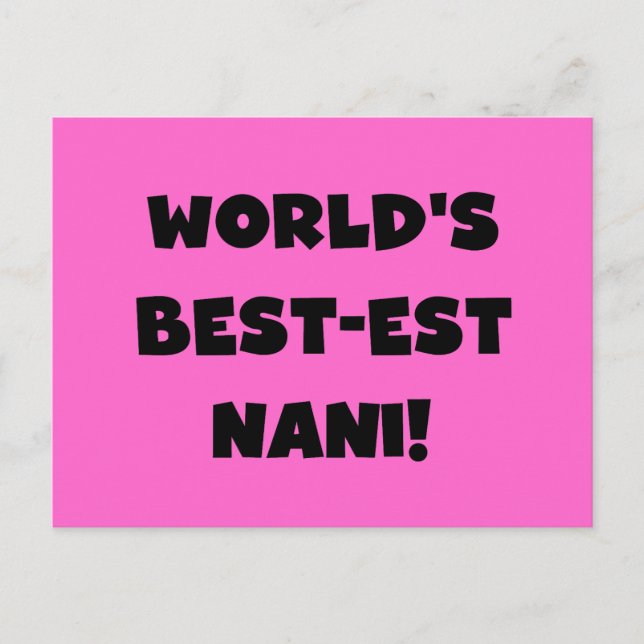 Carte Postale Textes noirs Meilleurs T-shirts et Cadeaux Nani du (Devant)