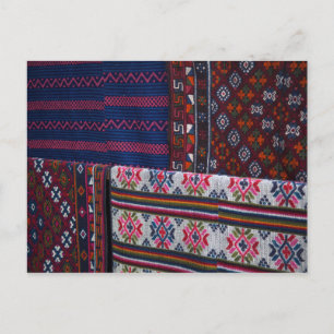 Carte Postale Textiles colorés du Bhoutan
