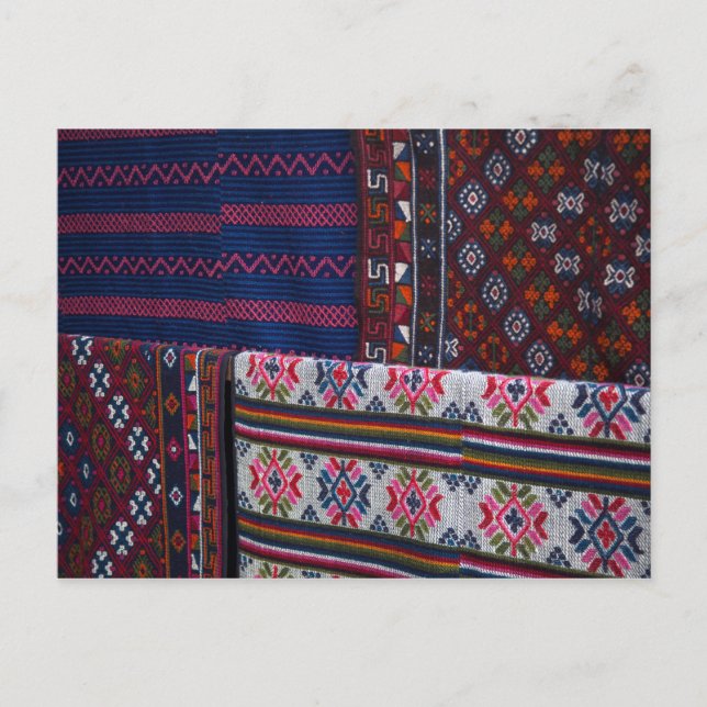 Carte Postale Textiles colorés du Bhoutan (Devant)
