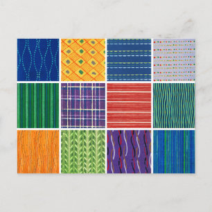 Carte Postale Textiles vintages japonais de coupe de bois