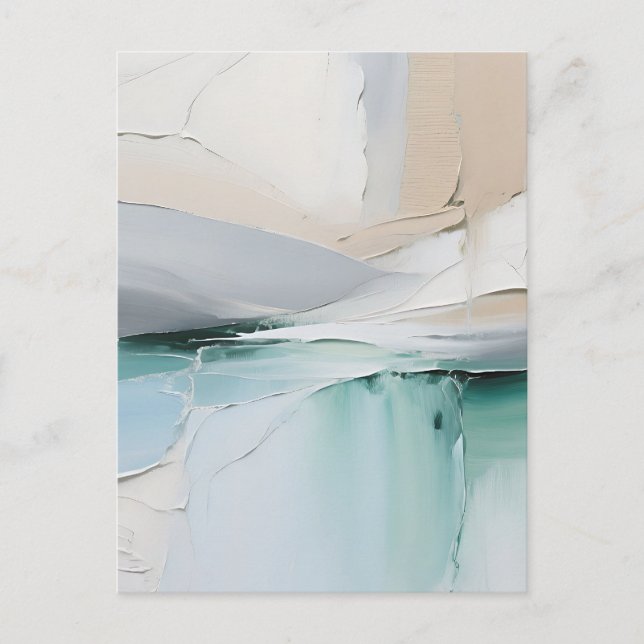 Carte Postale Texture Abstrait Turquoise Blanc (Devant)