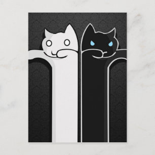 Carte Postale Texture Chats Noir Blanc