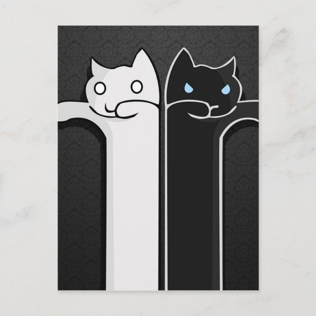 Carte Postale Texture Chats Noir Blanc (Devant)