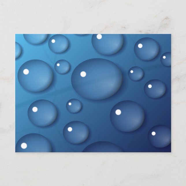 Carte Postale Texture de goutte d'eau bleue (Devant)