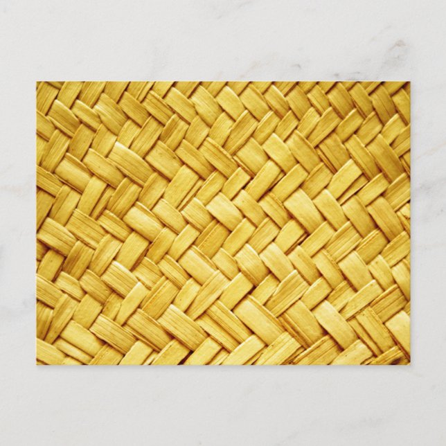 Carte Postale Texture de paille tissée jaune (Devant)