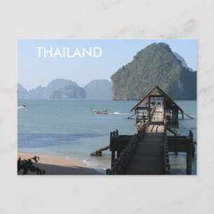 Carte Postale Thaïlande Beach Bateaux à queue longue de la baie 