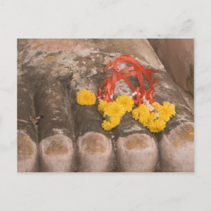 Carte Postale Thaïlande, les pieds de Bouddha et Marigold