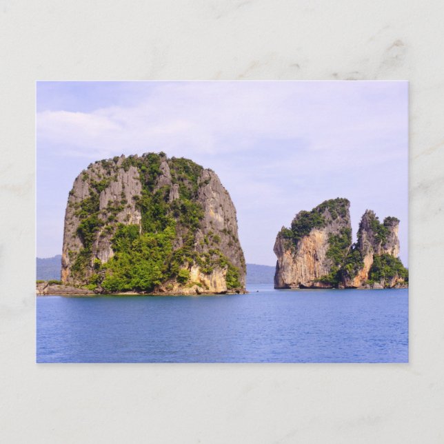 Carte Postale Thaïlande, mer d'Andaman. Iles Ao Phang Nga en 2 (Devant)