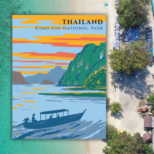 Carte Postale Thaïlande Parc national Khao Sok Voyage Art Déco