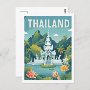 Carte Postale Thaïlande Vintage célèbre Travel Place