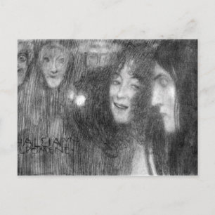 Carte Postale Thalia et Melpomene de masques par Klimt