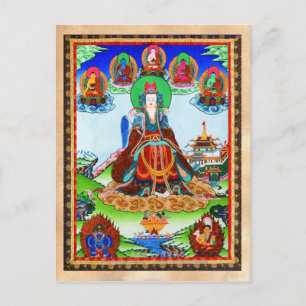 Carte Postale Thangka dorée cool tibétaine orientale