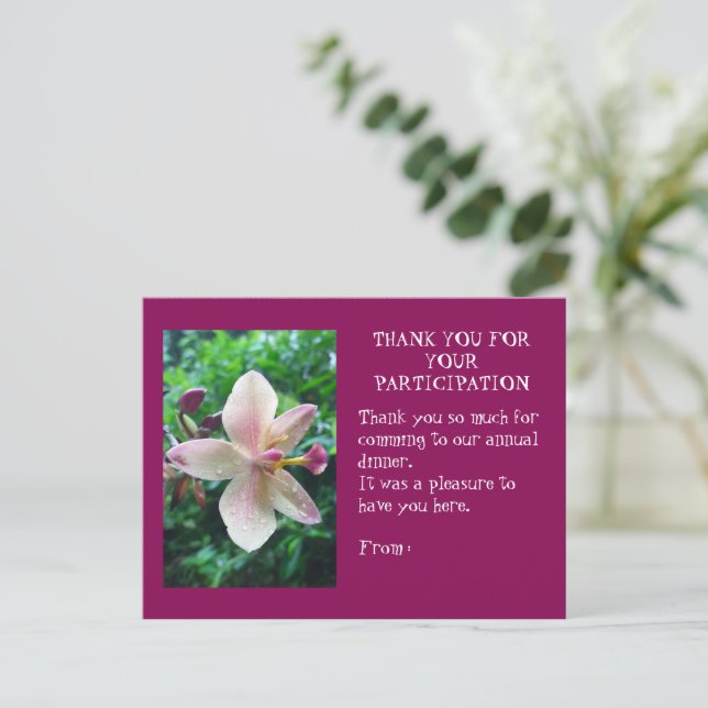 CARTE POSTALE THANK YOU CARD (Debout devant)