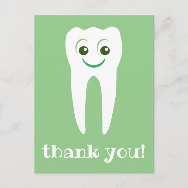 Carte Postale thank you dentist smiling tooth postcard (Devant)