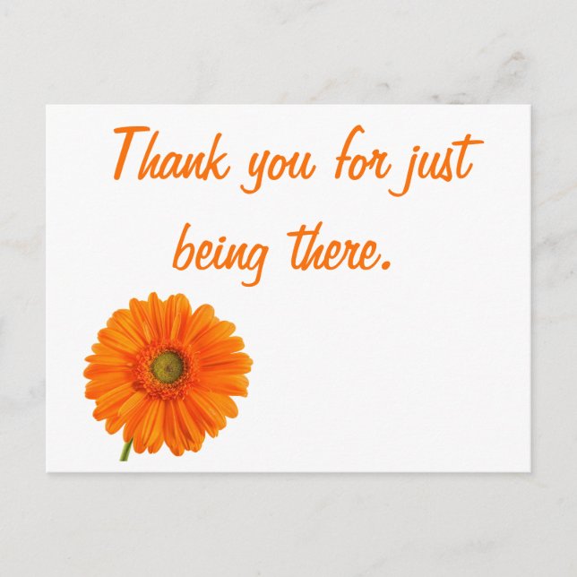 Carte Postale Thank you for being there simple modern floral  (Devant)