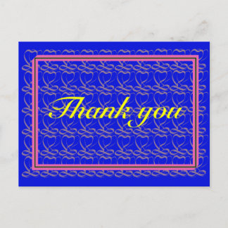 Carte Postale Thank you ~ribbon heart blue~