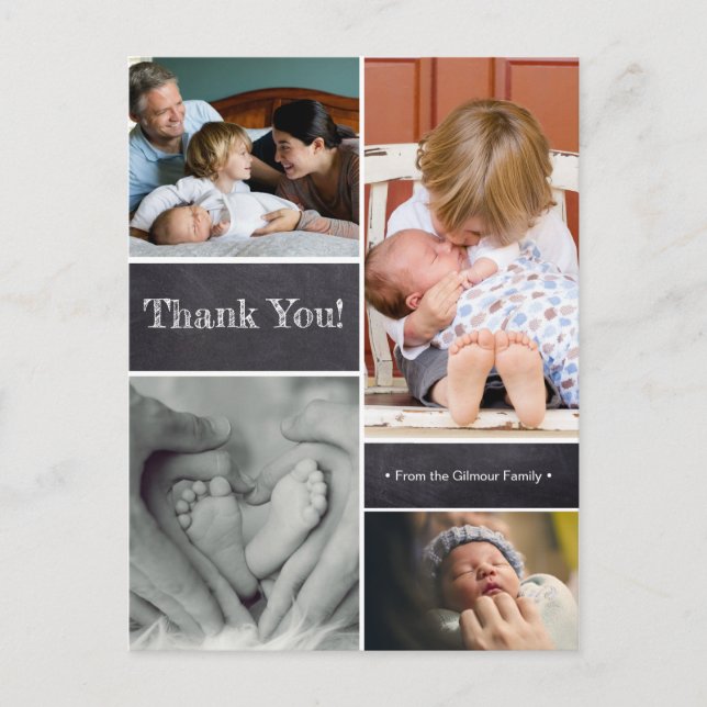 Carte Postale Thank you, second baby birth announcement (Devant)