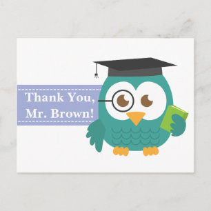Carte Postale Thank You, Teacher Appreciation, Teacher Owl