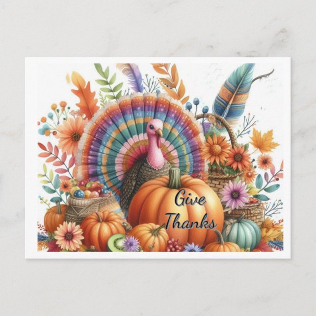 Carte Postale Thanksgiving Boho Tom Turquie (Devant)