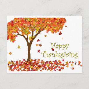Carte postale Thanksgiving de l'arbre d'automne