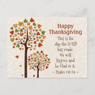 Carte Postale Thanksgiving Inspirational Bible Psaume 118:24