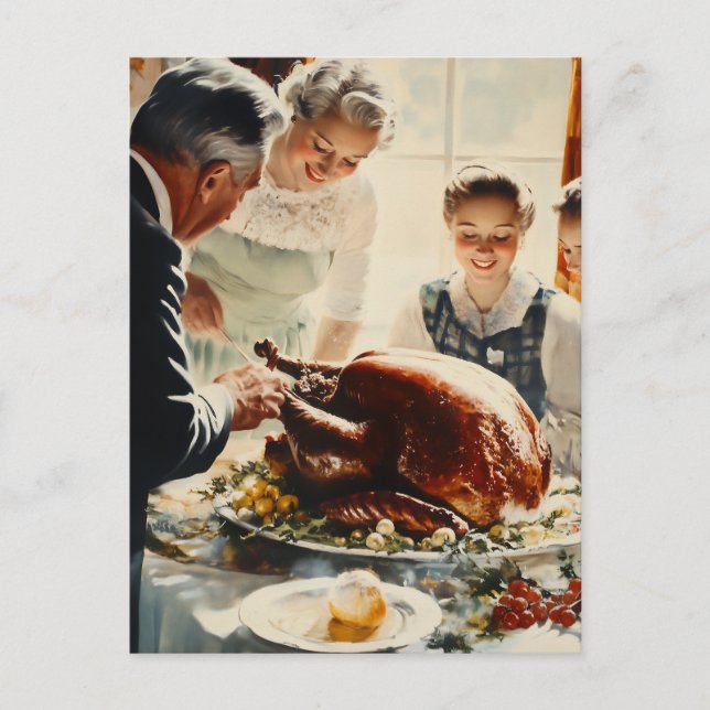 Carte Postale Thanksgiving Joy : Une fête familiale (Devant)