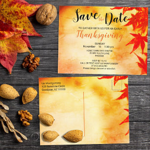 Carte Postale Thanksgiving Red Autumn quitte le Modèle frontalie