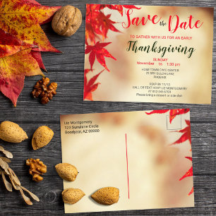 Carte Postale Thanksgiving Red Autumn quitte le Modèle frontalie