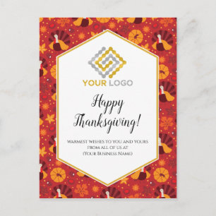 Carte Postale Thanksgiving Turkeys Logo Business