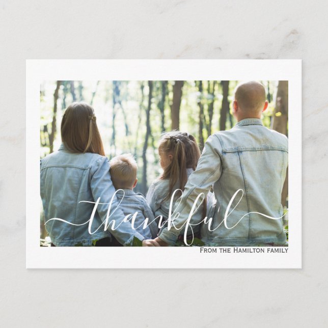 Carte Postale Thanksgiving Typography Photo personnalisée (Devant)
