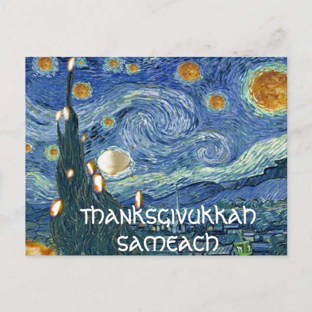Carte postale : Thanksgivukkah Sameach (Nuit huile (Devant)