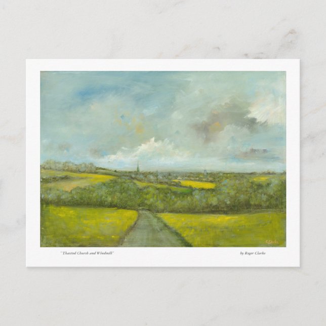 Carte Postale Thaxy Church et Windmill (Devant)