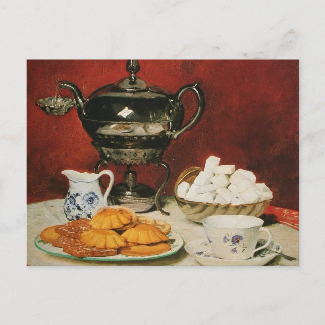 Carte Postale Thé à vie fixe et rouleaux à fondre - Albert Anker (Devant)