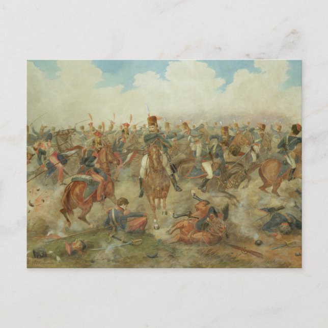 Carte Postale The Battle of Waterloo, June 18th 1815 (w/c on pap (Devant)