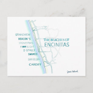Carte Postale The Beaches of Encinitas Tote Bag - San Diego
