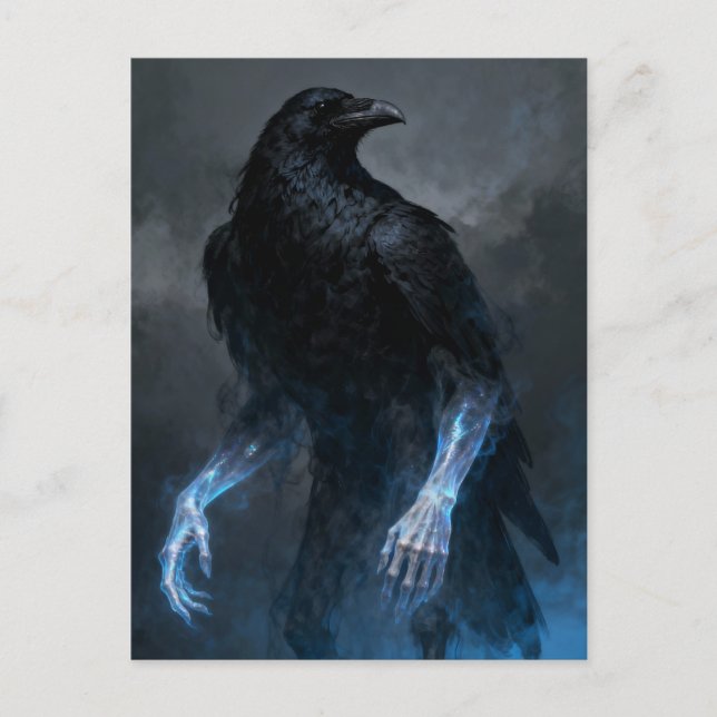 Carte Postale The black crow with human arms dark fantasy  (Devant)