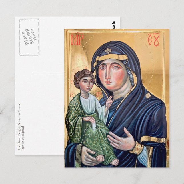 Carte Postale The Blessed Virgin - Advocata Nostra Icon (Devant / Derrière)